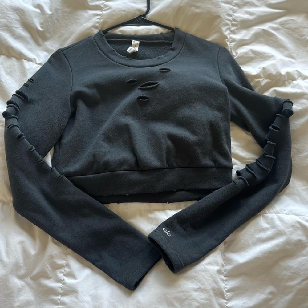 Alo cropped top sweater size small